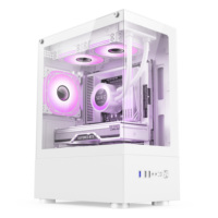 AntarcChill Wholesale Gaming PC Case Micro ATX Mid Tower Sea View Computer Chassis Tempered Glass Side & Front Panel Desktop