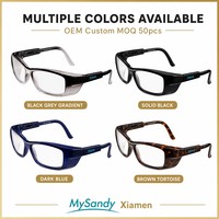 Lunettes de sécurité de prescription Mysandy OP40 ANSI Z87 anti-choc, anti-buée, en polycarbonate, UV400, carrées, vintage, verres transparents, vente en gros