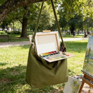 Custom Pattern Canvas Multifunctional Crossbody Shoulder Handheld <b>Large</b> Capacity Tote Shopping <b>Bag</b> - Product Image 4