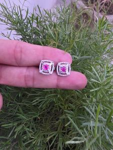 Fantastic Class Natural Mogok 925 Silver Sterling Clip-On 4 Gram Pink Sapphire Wedding Gift Elegant <b>Earrings</b> - Product Image 3