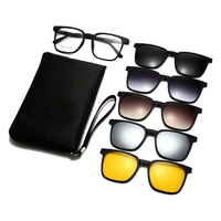 COOCHE Lunettes de soleil magnétiques 5-en-1 à clipser, verres polarisés TAC UV400, monture complète, fabricant d'optiques