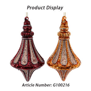 Handgemachte Luxus rot und braun Glas Kalebasse Eiszapfen Anhänger benutzer definierte Weihnachts baum Dekoration Ornament - Product Image 5