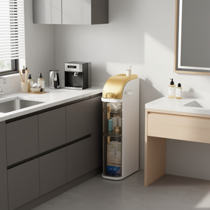 Gabinete de Almacenamiento Delgado para Baño y Cocina, Independiente, de 3 Niveles, Ligero, Organizador de Diseño Minimalista, Gabinete de Piso con Cajones - Product Image 2