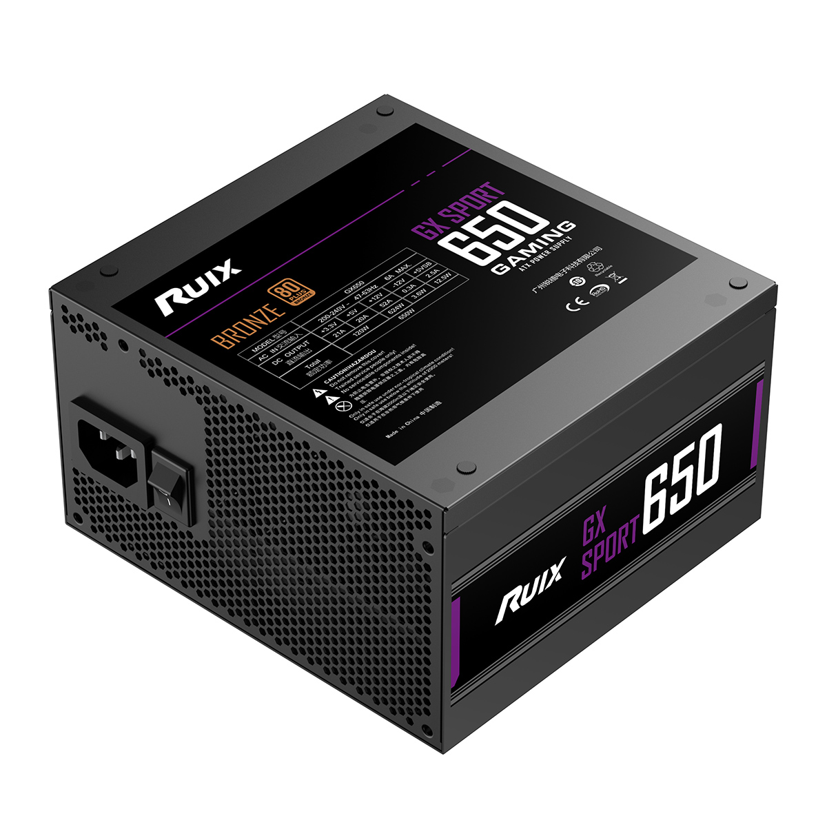 Ruix GX650 전원 공급 장치 650 와트 브론즈 80 + PC 데스크탑 게임 전원 공급 장치 ATX MATX 컴퓨터 PSU 650 W 전원 공급 장치