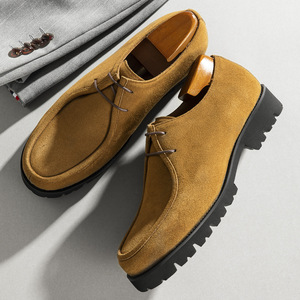 Chaussures à enfiler de luxe haut de gamme en cuir véritable pour le printemps et l'automne, dessus en daim de qualité, doublure intérieure respirante en cuir de vachette - Product Image 1