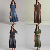 Robe plissée Miyake sur mesure pour femme, coupe ample et volumineuse, élégante et discrète pour les églises, à manches longues, de luxe, pour soirée
