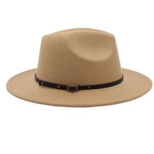 Chapeaux de jazz d'hiver à large bord <span class=keywords><strong>Chapeau</strong></span> de squash en feutre de qualité supérieure Hommes Femmes Chapeaux Fedora de cow-boy en feutre de laine - Product Image 4
