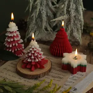 Christmas Tree Aromatherapy Candle Wholesale Pine Tree Candle Gift Box Creative Handmade Fragrance ins Holiday Christmas Company