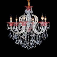 Lustre en cristal de luxe Maria Theresa, grand luminaire suspendu doré pour mariages, lampe suspendue en verre, petite taille