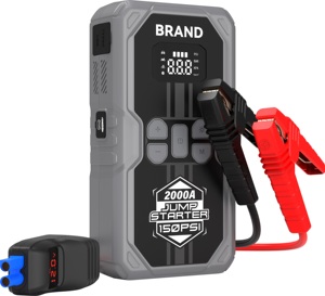 Démarreur de voiture portable Boltpower 2000A 16000mAh avec compresseur d'air, booster de batterie 6-en-1, gonfleur de pneus numérique pour 12V - Product Image 1