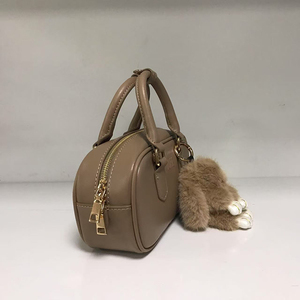 Cute Women's Microfiber Leather Square <b>Tote</b> Handbag Faux Fur Paw Applique Zipper Closure Waterproof Lightweight Large Capacity - Product Image 3