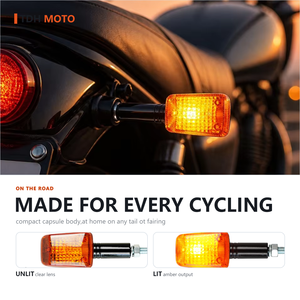 Waterproof Amber Turn Signal Bulb Lamp 21W 2 Lens M8 12V IP65 E8 Approved Rear Replacement Motorcycle Turn Signal Light - Product Image 2