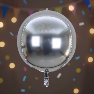 Party Love 4D Silver Mylar Balloon 56cm 22in Metallic <b>Birthday</b> Party <b>Decorations</b> - Product Image 2