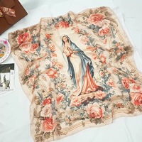 Bandana en satin de soie imprimé sur mesure 90*90cm, grand foulard carré lisse et soyeux, mouchoir pour la tête