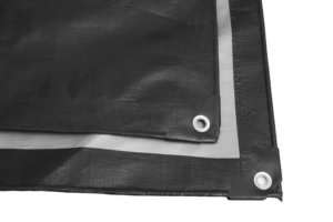 Bâche d'extérieur en tissu PE enduit imperméable anti-UV 185 g/m² pour voiture et vélo, couleur noir/argent - Product Image 6
