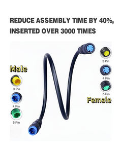 Hoge Zichtbaarheid Ip67 Waterdichte 23456pin Verlengkabel Mannelijke Vrouwelijke 2a Nominale Stroomconnector - Product Image 5