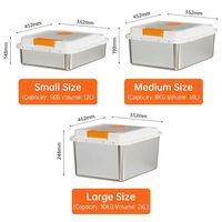Boîte de rangement portable en acier inoxydable et plastique pour aliments pour animaux, étanche, avec couvercle coulissant, joint hermétique, anti-parasites, antidérapante, blanche, pour une fraîcheur optimale