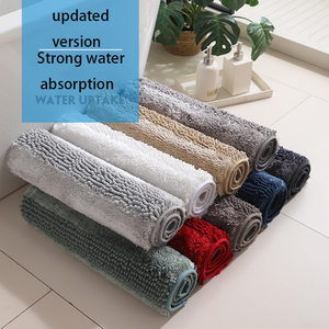 Alfombra de <span class=keywords><strong>baño</strong></span> de microfibra absorbente de agua ultra suave clásica personalizada, alfombra de <span class=keywords><strong>baño</strong></span> seca lavable a máquina, chenilla brillante, nuevo tejido - Product Image 4