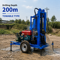 Foreuse portable de 200 m pour puits d'eau, petite, 25-35 CV, diesel, pour l'irrigation agricole