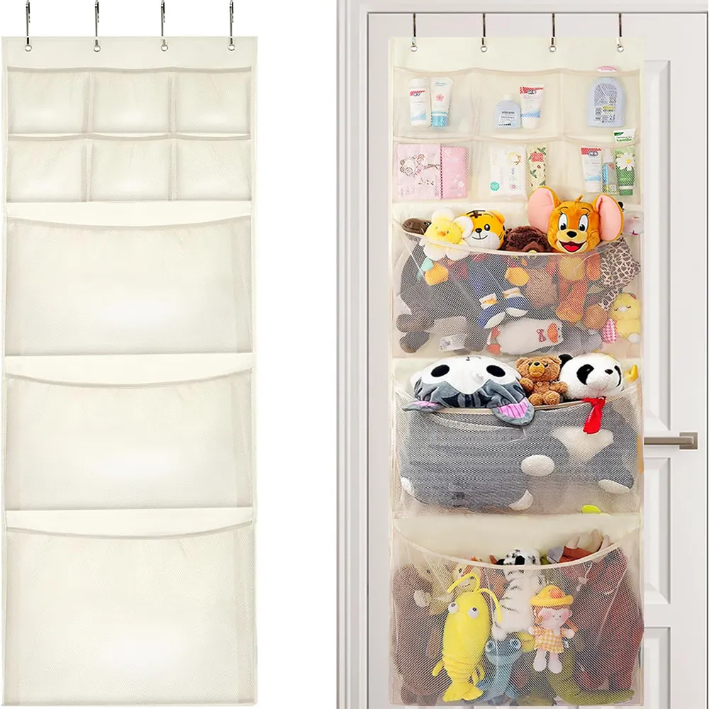 Custom Children's Toys Hanging Four Layers Of Mesh Bag Storage Wall Hanging Plush Toy Organizer