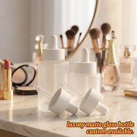 Flacons compte-gouttes en verre mat 5 ml, options de surface personnalisables, contenants vides pour produits de soin de la peau