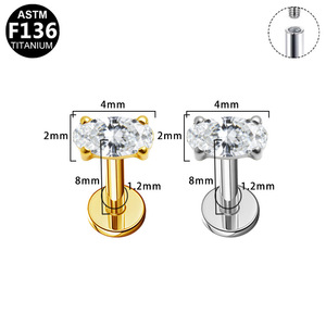 G23 <b>Titanium</b> <b>Stud</b> Earrings Triangular Cut Diamond Geometric Shape Everyday Wear ASTM F136 <b>Titanium</b> - Product Image 2