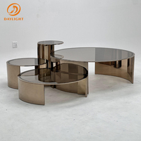 Table basse en verre sur mesure avec base en marbre pour la maison, l'hôtel, la villa, salon de luxe, meubles de luxe, ensemble de table à thé