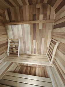Sauna de Vapor Moderna para 2 Personas, de Madera Sólida, Forma Cúbica, para Exteriores, en Venta - Product Image 4