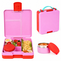 Boîte à lunch bento rectangulaire pour enfants, 9 oz, étanche, isolée, 3 compartiments, séparateur amovible, récipient en plastique, garde les aliments au chaud, pour les tout-petits
