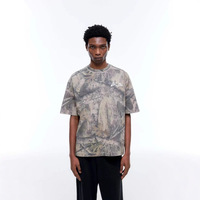 T-shirt Homme Manches Courtes Penpace Garment 2026 Nouveau Vintage Camouflage Imprimé 3D Respirant Coupe Ample