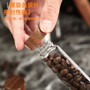 ขวดเก็บเมล็ดกาแฟพร้อมฝาเกลียวไม้ปิดสนิทเพื่อการเก็บรักษาความสดใหม่ - Product Image 1
