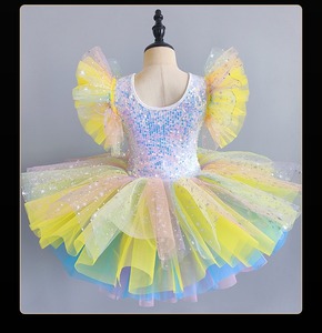 Trẻ Em Của Pompadour Ăn Mặc Đầy Màu Sắc Vải Tuyn Trang Phục Bé Nhảy Sequin Công Chúa Ăn Mặc Dễ Thương - Product Image 4