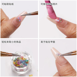Pince à épiler professionnelle en acier inoxydable à double tête pour manucure, pose d'autocollants et accessoires de strass – Direct Usine - Product Image 3