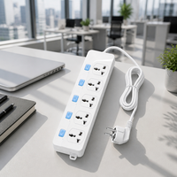 Multiprise 5 prises 10A 2500W en cuivre pur avec interrupteur principal pour appareils électroménagers et fournitures