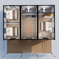 conteneur détachable, 3chambres à coucher avec cuisine et salon prêt à vivre dans une maison préfabriquée, villa moderne de luxe