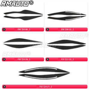 RMAUTO 2 Piezas Cubiertas Decorativas para Faros Delanteros de Fibra de Carbono Real, Adhesivos para BMW E90 F30 F10, Accesorios para Automóviles - Product Image 4