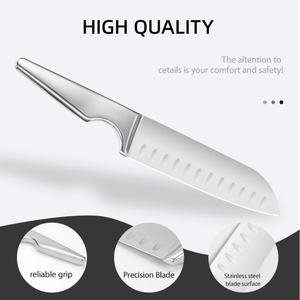 Juego de Cuchillos de Chef de Cinco Piezas, Acero Inoxidable, Coloridos, con Hojas Pulimentadas de 17.5 cm, Estilo Paja de Trigo, Color Rosa, Venta Caliente - Product Image 4