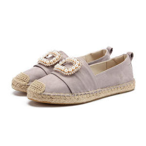 Nicecin scarpe da pescatore in <span class=keywords><strong>paglia</strong></span> a testa tonda con diamante in cristallo chiusura quadrata Super <span class=keywords><strong>espadrillas</strong></span> da donna - Product Image 6