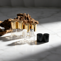 Botol Parfum Mini Mewah 1/2/3/5ml, Botol Roll-on Kaca Isi Ulang dengan Logo Hot Stamping untuk Wewangian Oud Arab.