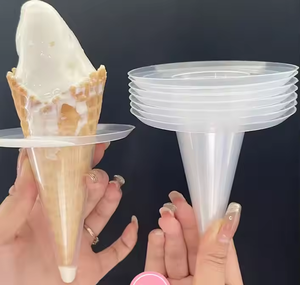 Mới đến nhỏ giọt miễn phí bằng chứng Popsicle chủ <span class=keywords><strong>Ice</strong></span> <span class=keywords><strong>Cream</strong></span> Bracket dùng một lần <span class=keywords><strong>Cone</strong></span> nhựa trong suốt tay áo khay Kem - Product Image 1