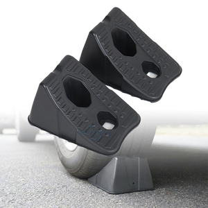 Custom Vehicle Plastic Wheel Chock for Truck RV Parking Solid Anti Slip Truck Wheel <b>Wedge</b> 2 Pack <b>Set</b> Factory - Product Image 4
