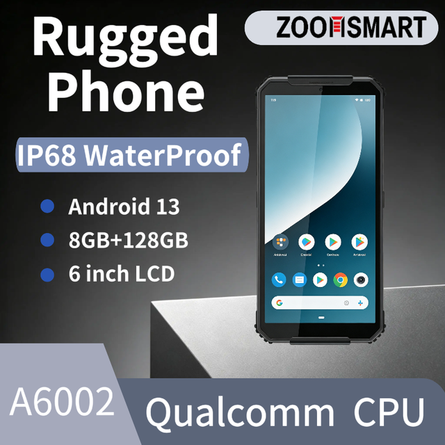Rugged Industrial PDA Phone Octa Core 6" Android 13 IP68 Waterproof LTE/GSM 2D Scanner NFC 720*1440 700nits Sunlight Readable