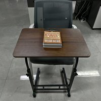 Table de chevet mobile en MDF à montage facile, hauteur réglable, avec roulettes, multifonctionnelle, bureau d'étude pour étudiants, support pour ordinateur portable