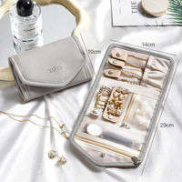 Sacs de rangement pour bijoux en cuir PU carrés personnalisés, haut de gamme, exquis, avec fermeture magnétique, doux, pour petits accessoires