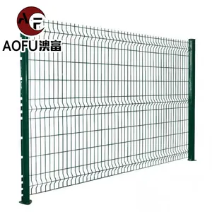 Galvanized steel metal Customize pvc coated rigid fence panel 3d bending curved garden fence welded mesh fencing