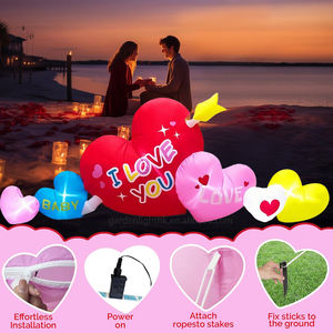 Décoration gonflable de 2,7 m pour la Saint-Valentin : Combo Cœur d'Amour pour Fêtes, Mariages, Jardins et Pelouses - Product Image 6