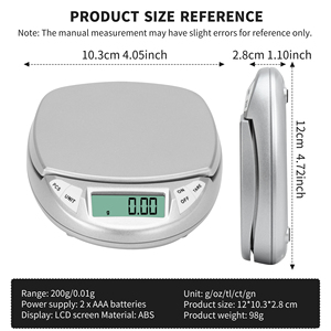 Báscula Digital de Bolsillo para Joyería, Nueva, de Alta Precisión 0.01G, Capacidad 200G, ABS Dorado, Portátil, Mini, Funciona con Batería - Product Image 4