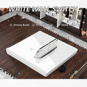 Interrupteur mural universel blanc standard américain, interrupteur à bascule à 1 voie, prises de courant 2 voies, 86x86mm, 16A, 250V, plastique traditionnel - Product Image 2