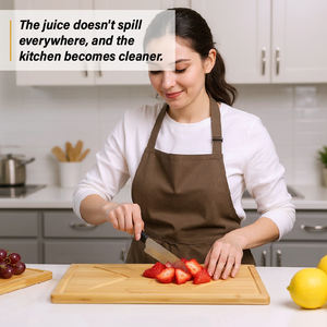 Tablas de Cortar de Bambú Natural al por Mayor WDF con Asas Laterales, Tabla de Cortar con Ranura para Jugos - Product Image 4