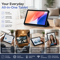 Tablette Android 14 de 10,1 pouces, 12 Go de RAM, 512 Go de ROM, batterie 7000 mAh, écran In-cell 1280*800, appareil photo 5MP + 13MP, tablette PC quad-core